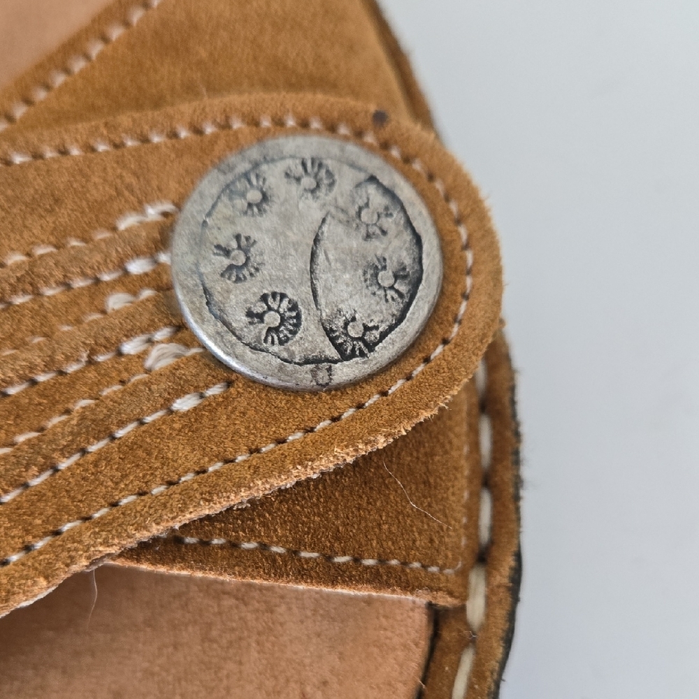Finn Comfort Brown Leather Sandals with Silver Buttons Size 37 EU - Picture 2 of 9